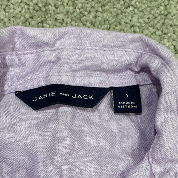 Janie and Jack Linen Lavender Button-Down Shirt - Picture 2 of 5